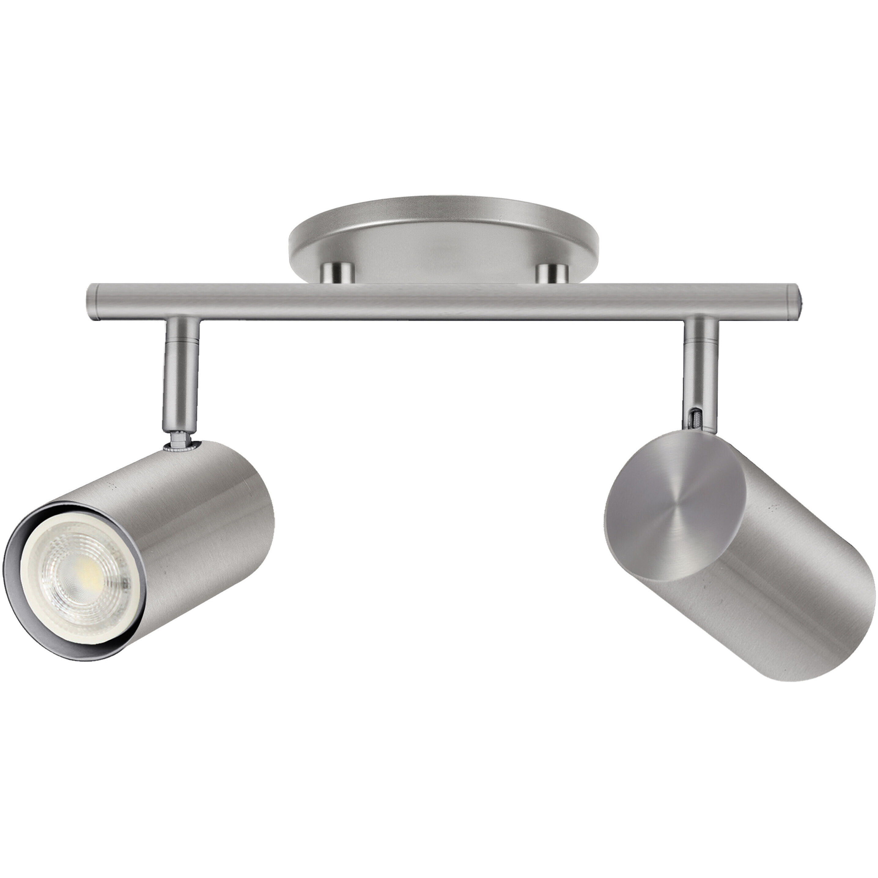 Taylor 2 Light 120 Satin Chrome Track Light Ceiling Light, Fixed Arm