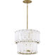 Simone LED 17.5 inch Burnished Gold Foyer Ceiling Light in Alabaster, Semi-flush Mount
