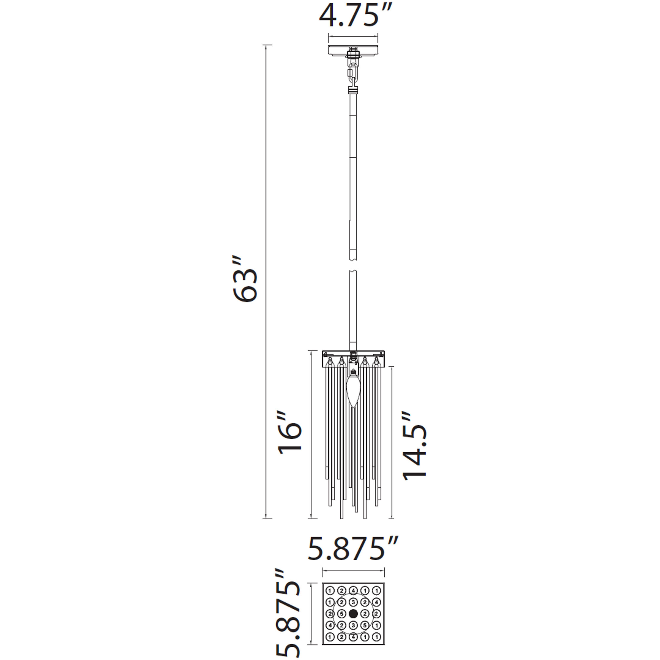 Waterfall 1 Light 5.88 inch Polished Nickel Mini Pendant Ceiling Light