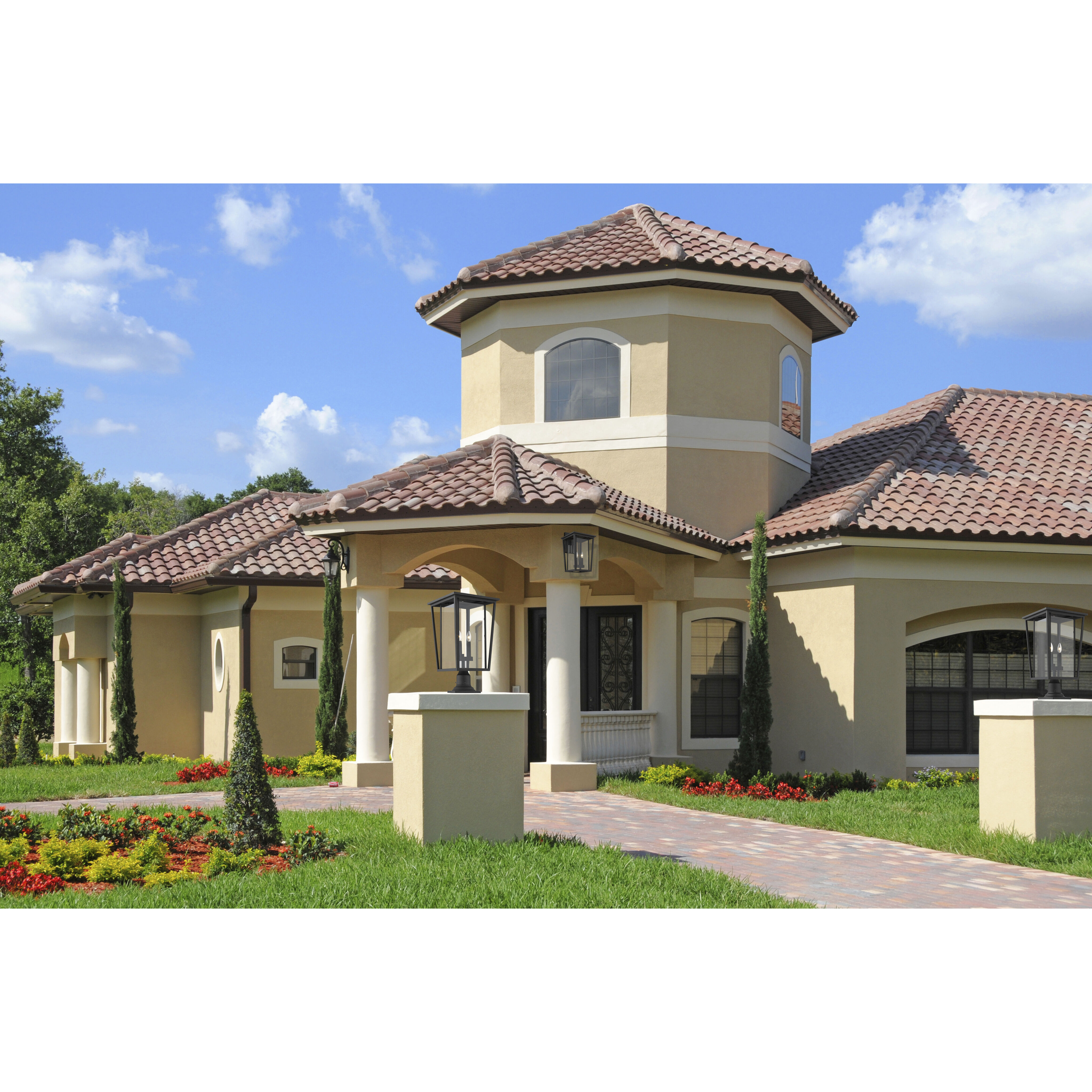 Seoul 3 Light 25.75 inch Black Outdoor Pier Mounted Fixture in 20.25