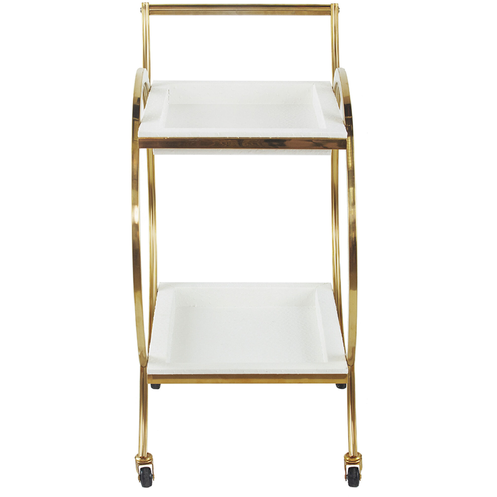 Luxe White/Gold Bar Cart