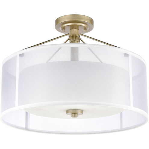 Mifflin 3 Light 18 inch Aged Silver Semi Flush Mount Ceiling Light