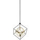 Monza LED 24.38 inch Black and Antique Brass Chandelier Ceiling Light