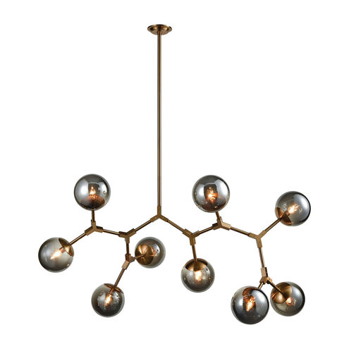 Blair 9 Light 60 inch Aged Brass Linear Chandelier Ceiling Light