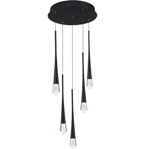 Pierce LED 13 inch Black Multi-Light Pendant Ceiling Light