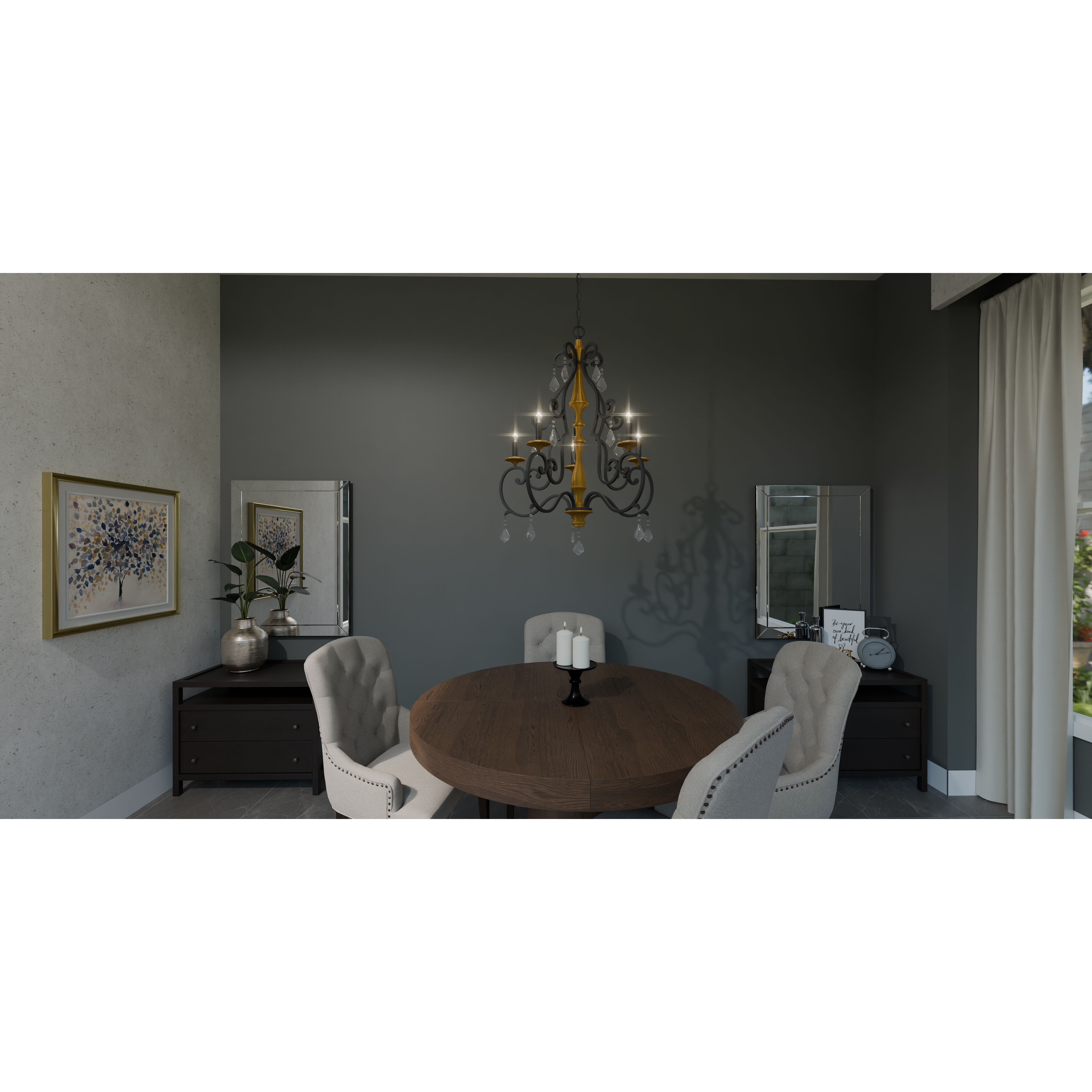 Althea 5 Light 26 inch Matte Black Chandelier Ceiling Light