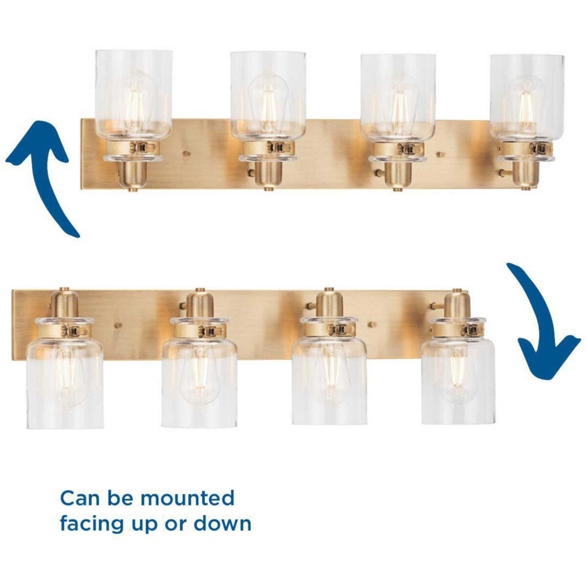 Calhoun 4 Light 30 inch Vintage Brass Bath Vanity Wall Light