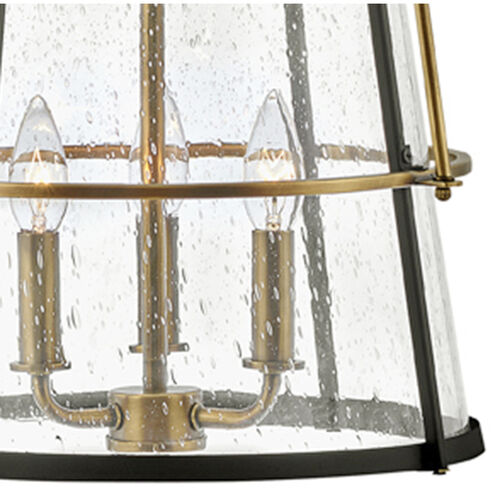 Tournon LED 15 inch Heritage Brass with Black Indoor Pendant Ceiling Light