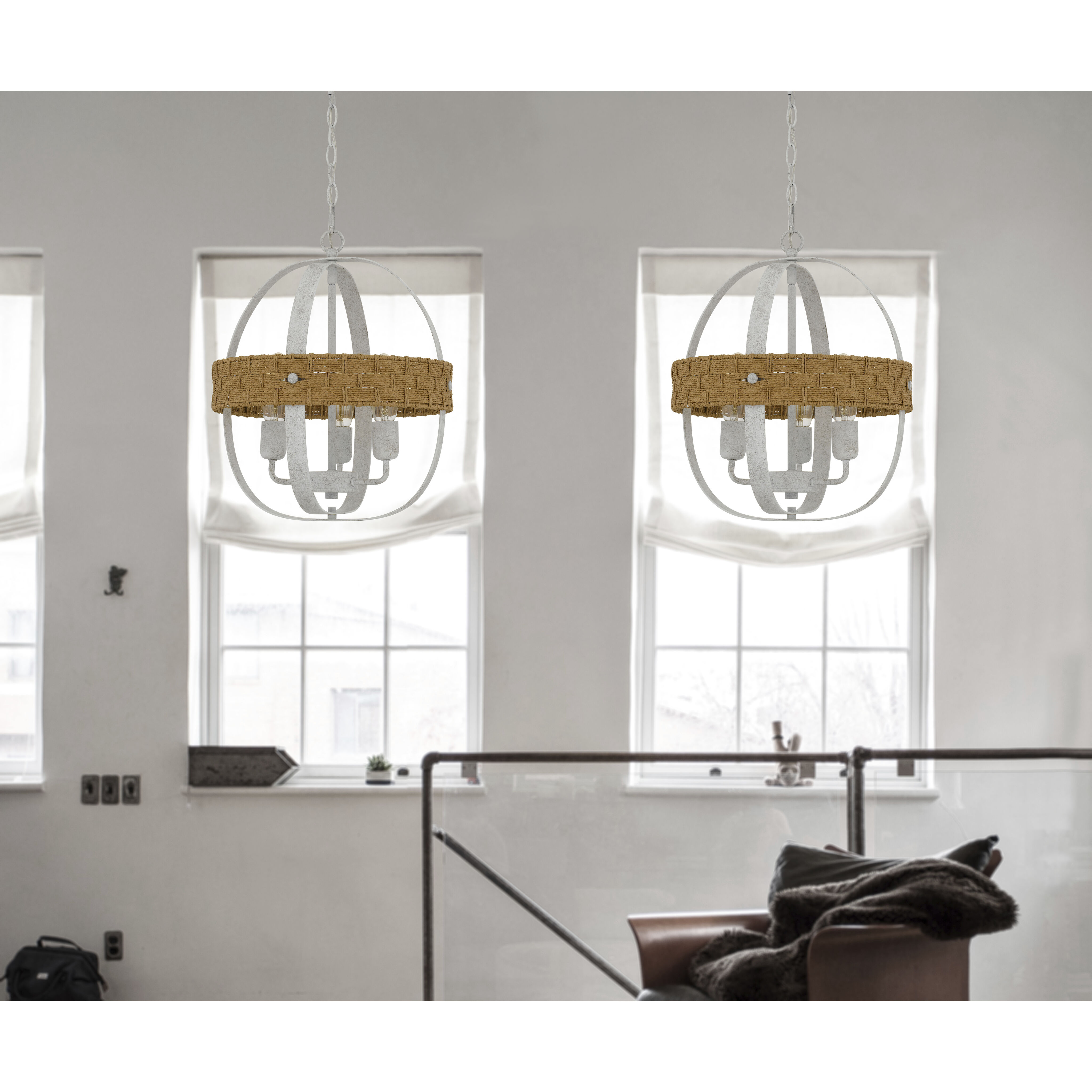 Barton 3 Light 14.75 inch White Washed Chandelier Ceiling Light