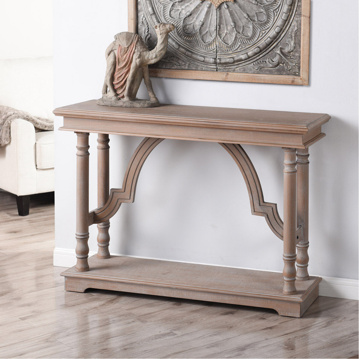 Hairpin 47 X 15 inch Brown and Whitewash Console Table