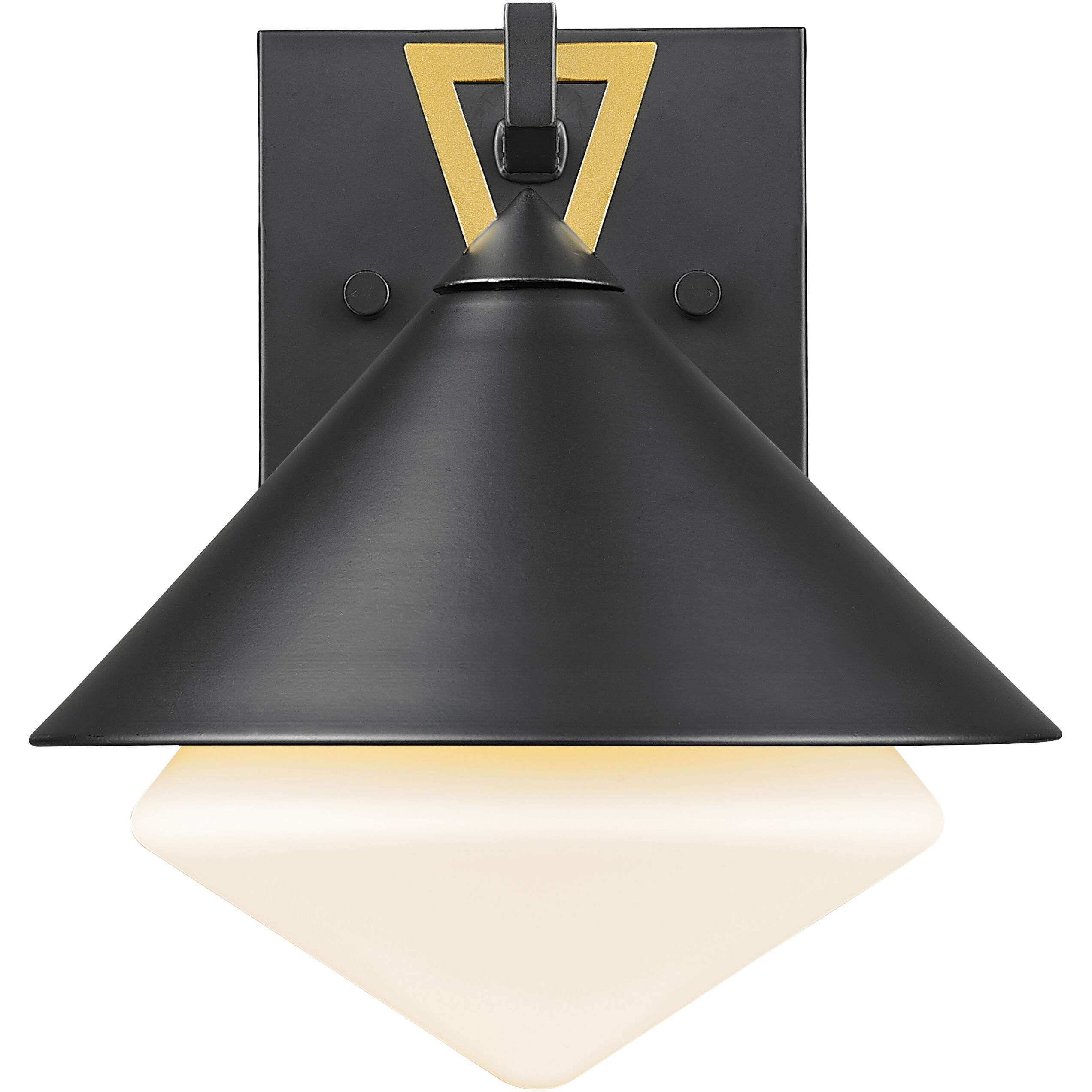 Edmore 1 Light 8.75 inch Matte Black with Gold accent Exterior Wall Lantern
