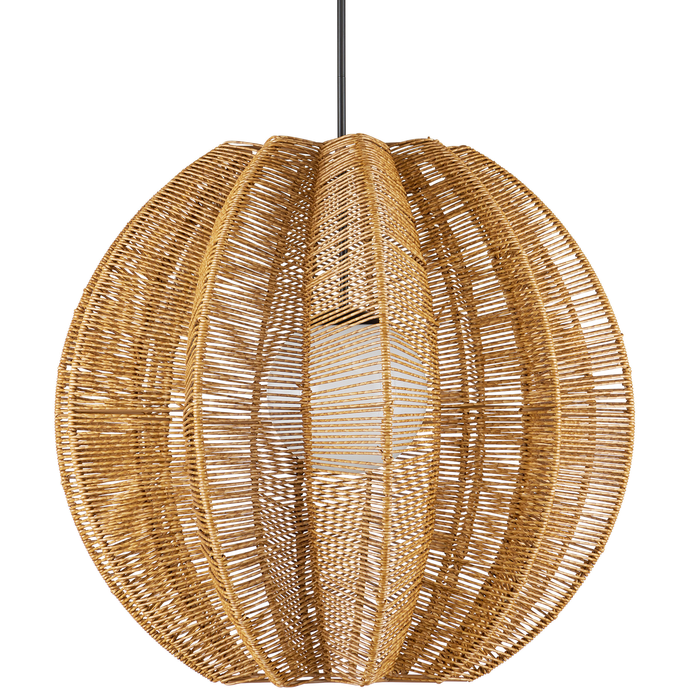 Barbary 1 Light 33.25 inch Natural/Black/Frosted White Outdoor Pendant