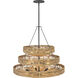 Ophelia 30 inch Black Indoor Chandelier Ceiling Light in Natural