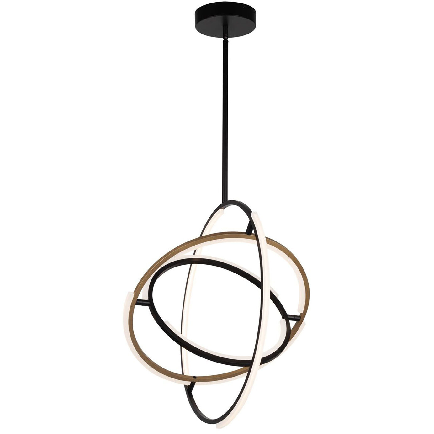 Trilogy LED 24 inch Black and Brass Pendant Ceiling Light
