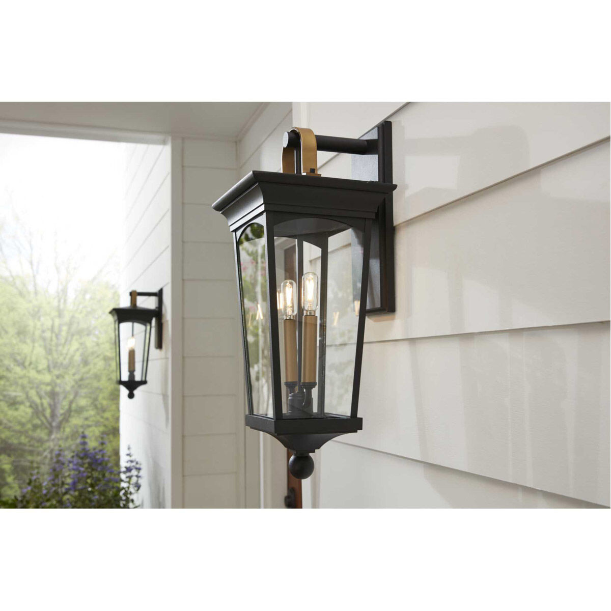 Chatsworth 2 Light 22 inch Textured Black Outdoor Wall Lantern, Medium, Design Series