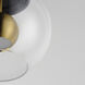 Nucleus LED 9 inch Black and Natural Aged Brass Single Pendant Ceiling Light