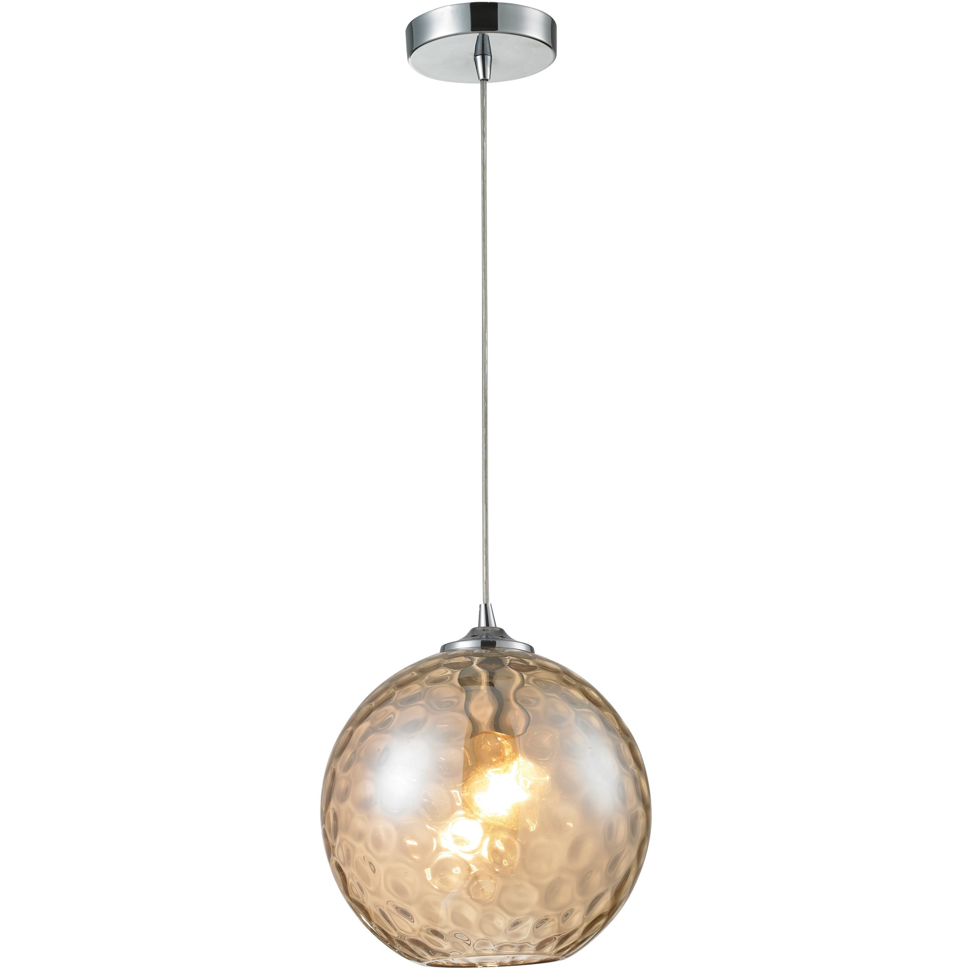 Watersphere 1 Light 10 inch Champagne Gold with Polished Chrome Mini Pendant Ceiling Light