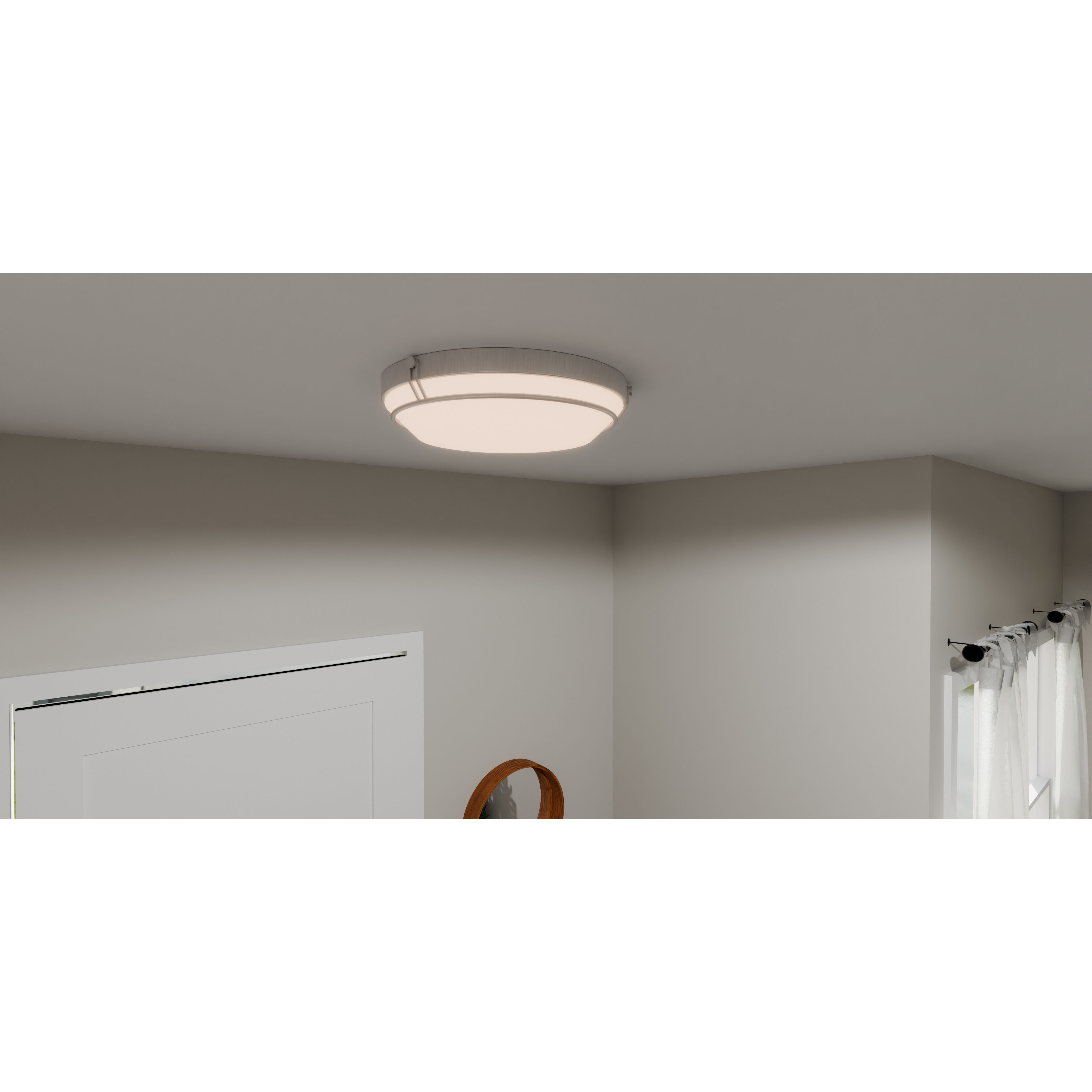 Dunbar 16 inch Brushed Nickel Flush Mount Ceiling Light
