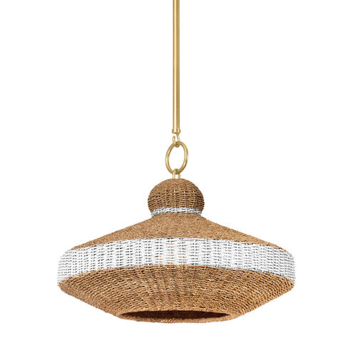 Bethel 1 Light 20.75 inch Vintage Gold Leaf Pendant Ceiling Light