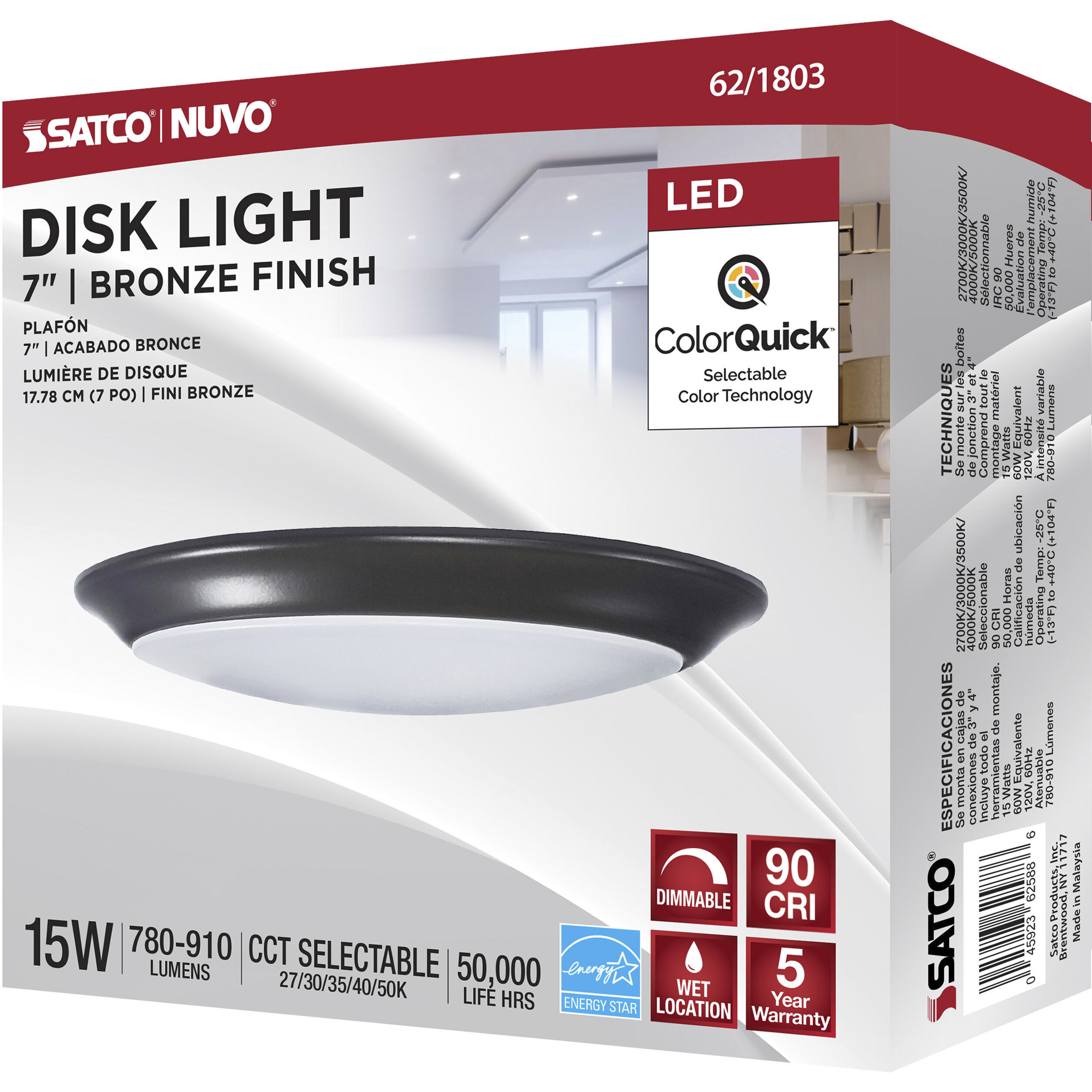 Brentwood Integrated LED Bronze LED Disk