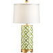 Pam Cain 27 inch 100.00 watt Green/White/Gold Accents Table Lamp Portable Light