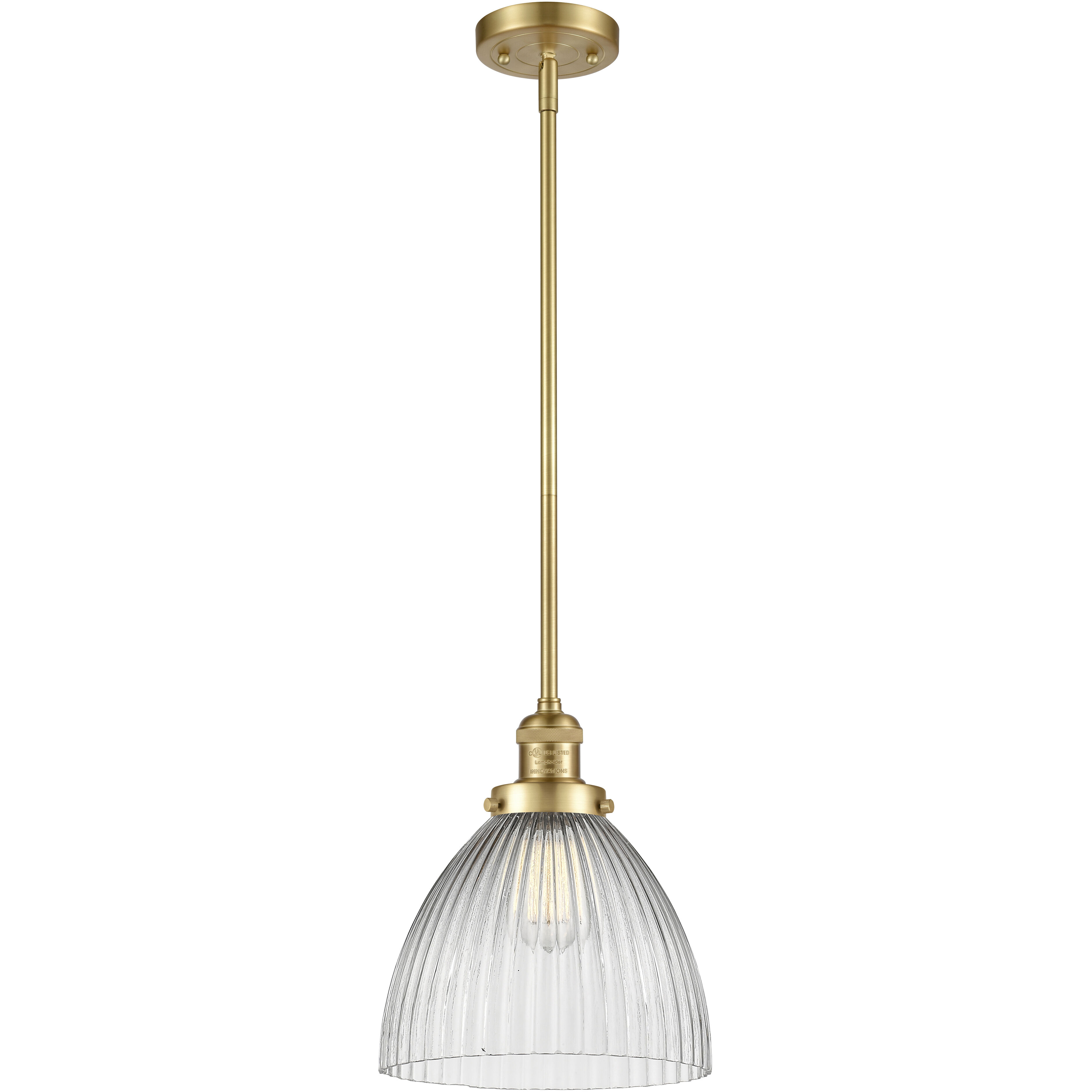 Franklin Restoration Seneca Falls LED 9.5 inch Satin Gold Mini Pendant Ceiling Light, Franklin Restoration