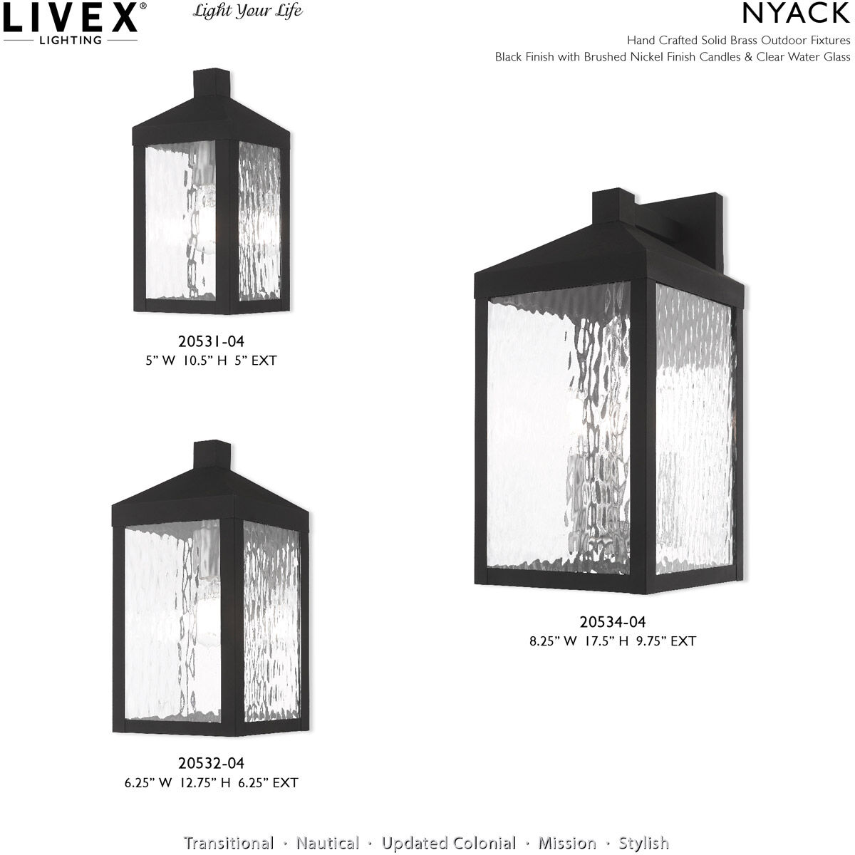 Nyack 1 Light 11 inch Black Outdoor Wall Lantern