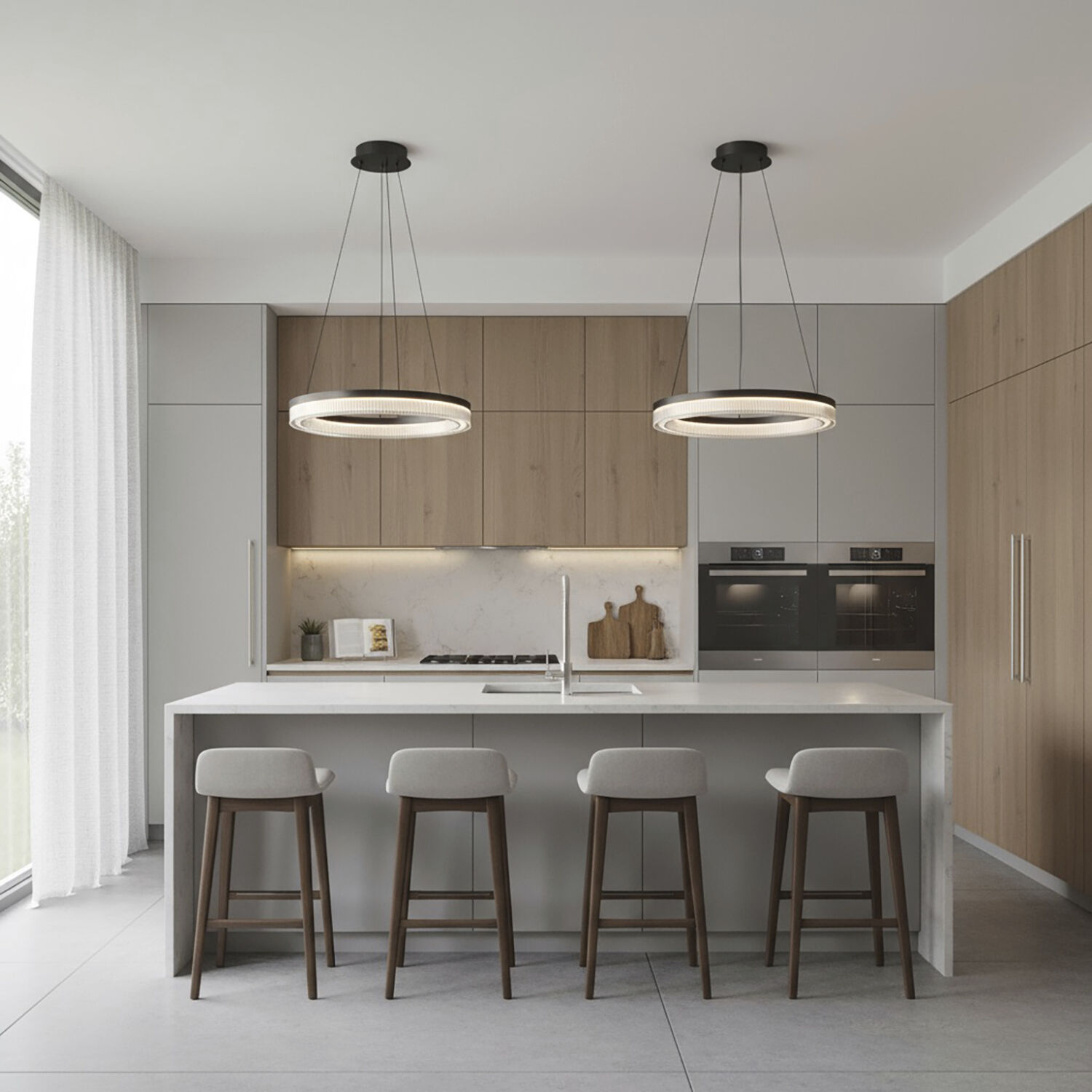 Ari LED 15.8 inch Black Pendant Ceiling Light