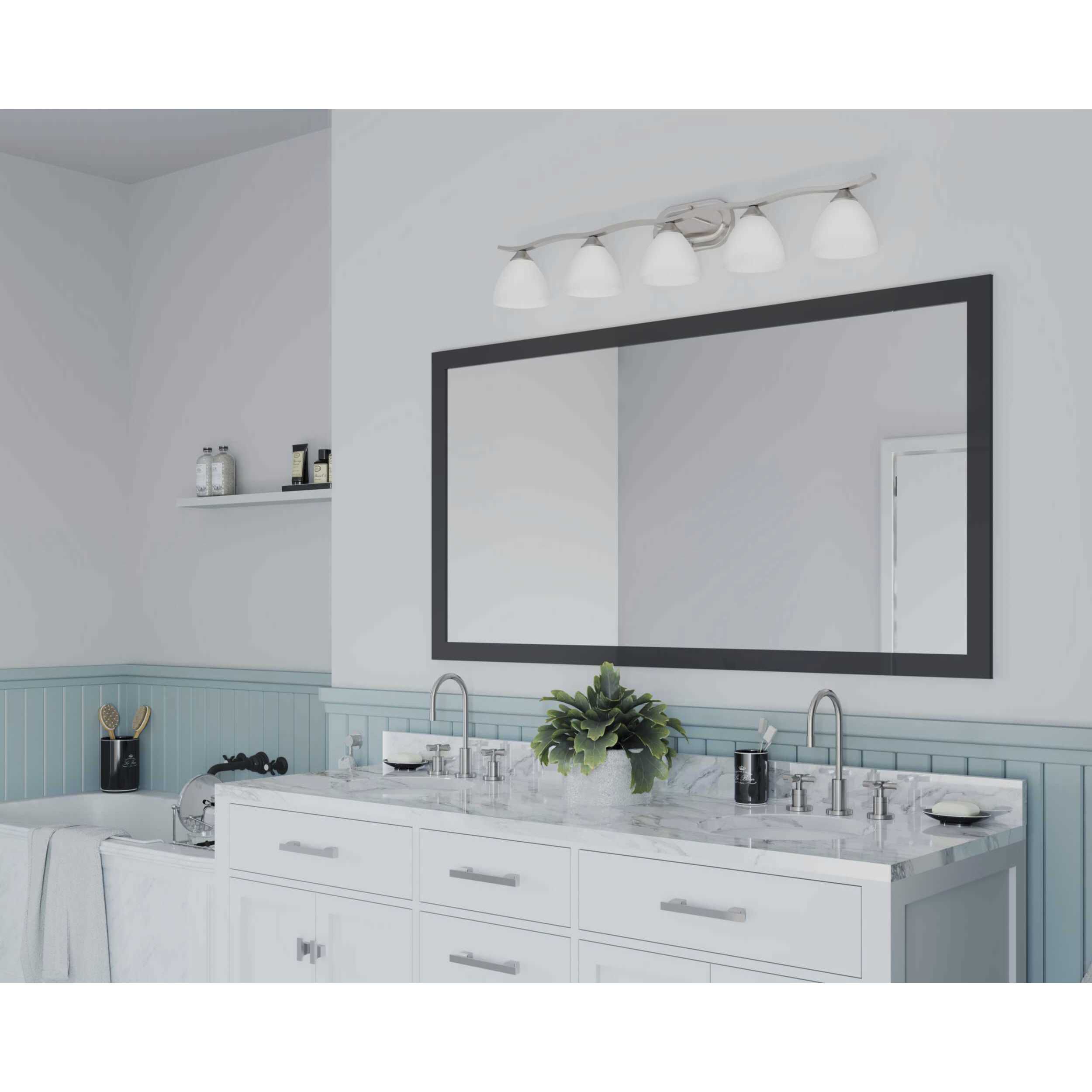 Laird 5 Light 41.63 inch Brushed Nickel Bath Vanity Wall Light