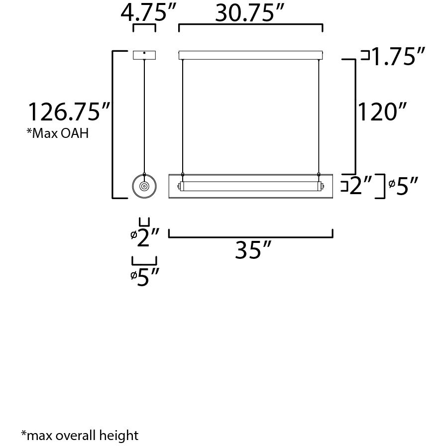 Centrum Linear Pendant Ceiling Light