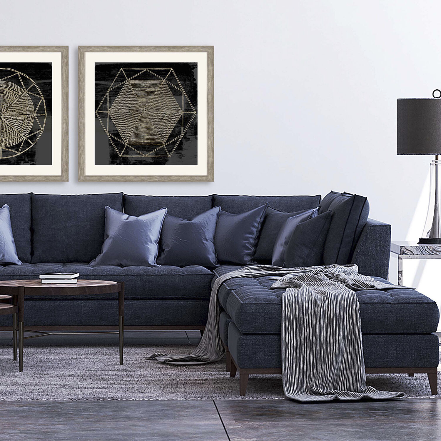 Woven Dreams Black and Neutral Framed Art