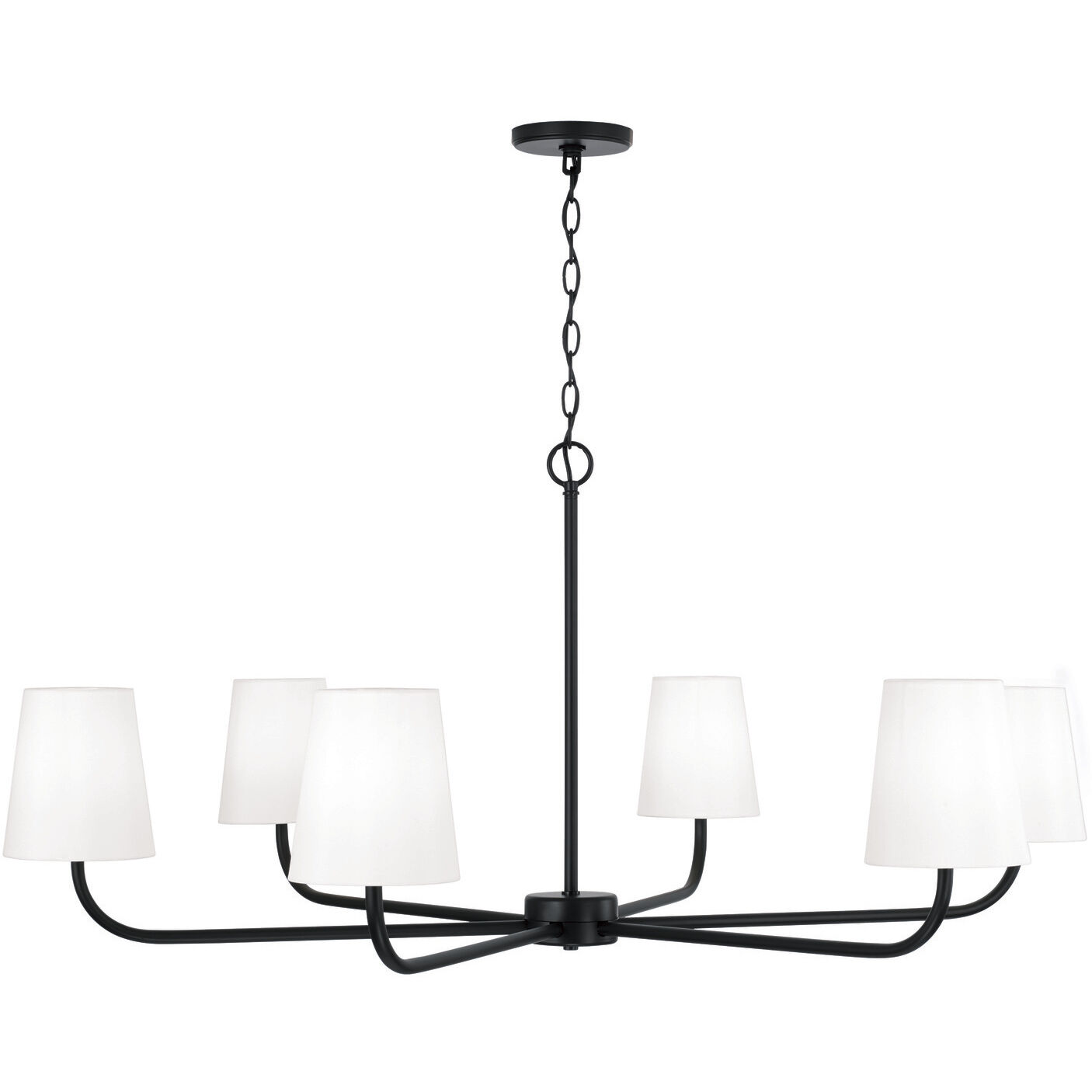 Brody 6 Light 47 inch Matte Black Chandelier Ceiling Light