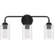 Stowe 3 Light 22 inch Flat Black Vanity Light Wall Light