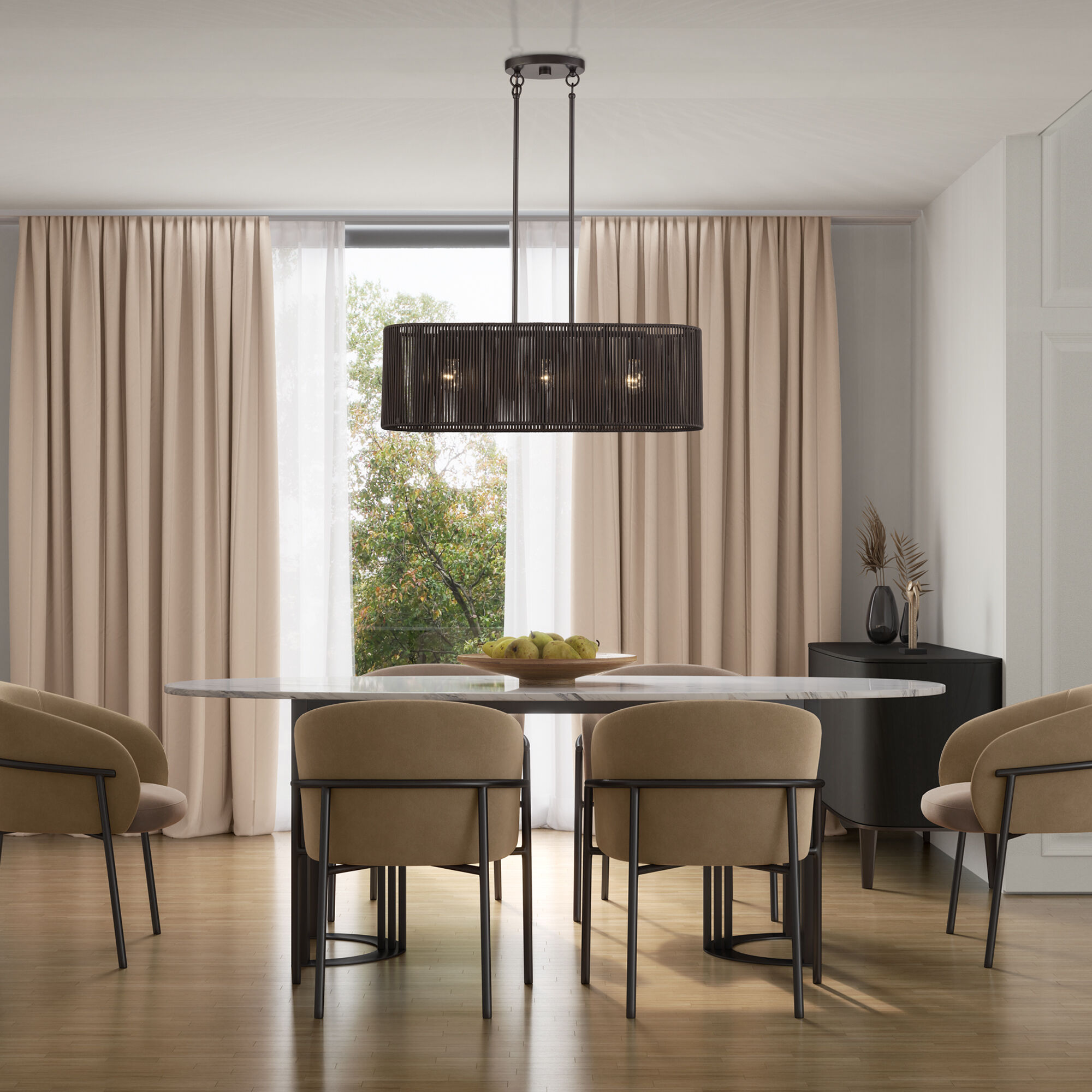 Acordia 3 Light 30 inch English Bronze Linear Chandelier Ceiling Light, Medium