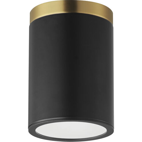 Dapper 1 Light 4.75 inch Black and Antique Brass Semi-Flush Mount Ceiling Light