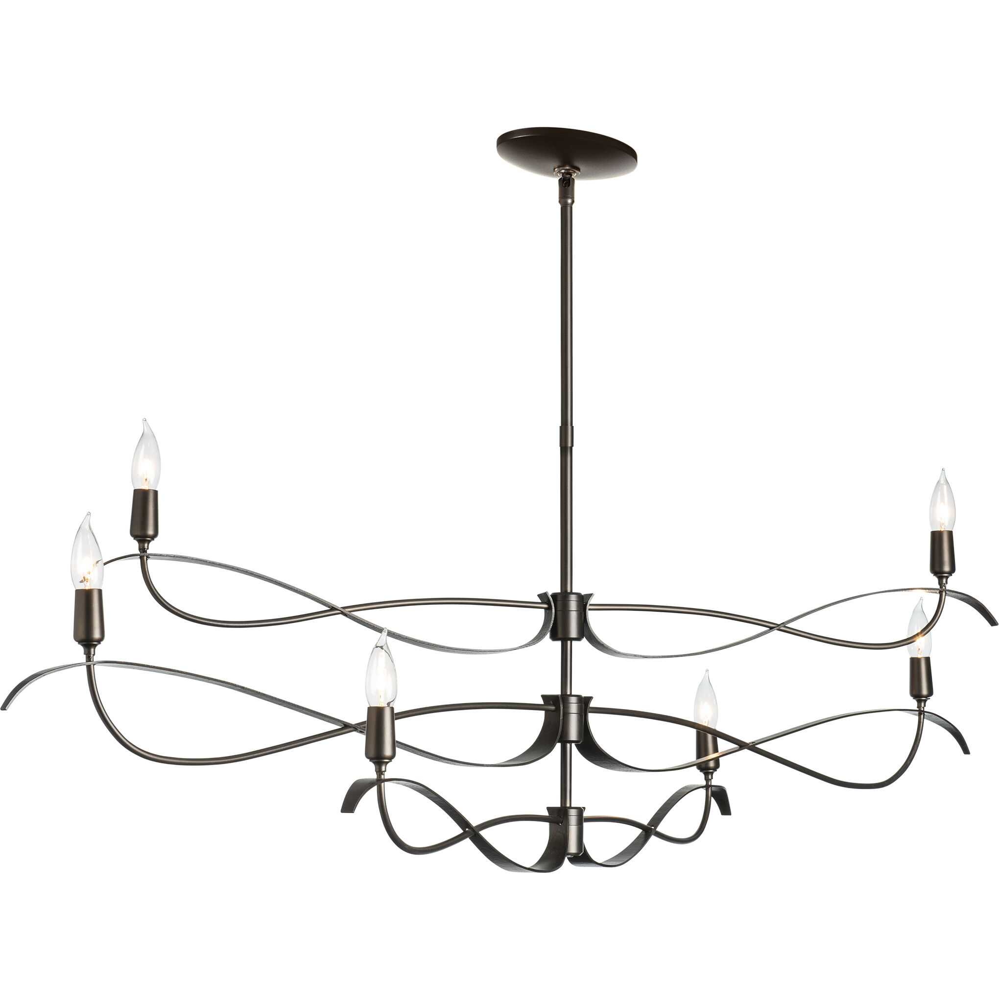 Willow 6 Light 59.4 inch Dark Smoke Chandelier Ceiling Light, Large