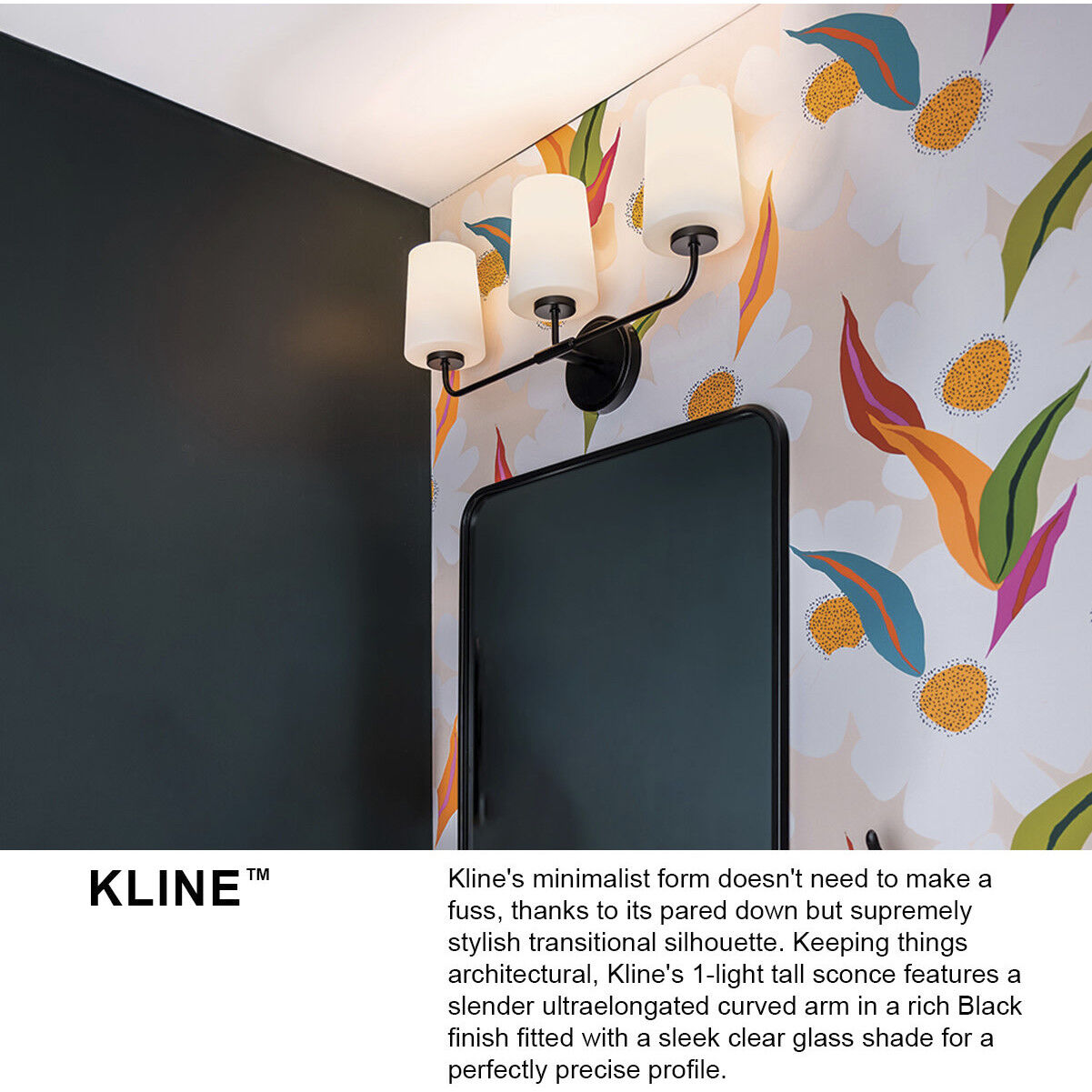 Kline 3 Light 23.75 inch Chrome Bath Wall Light in Clear