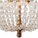 Frosted Crystal Bead 4 Light 18 inch Antique Gold Flush Mount Ceiling Light, Semi Flush Mount