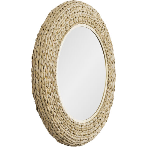 Athena 30.25 inch French Gold with Natural Seagrass Wall Mirror
