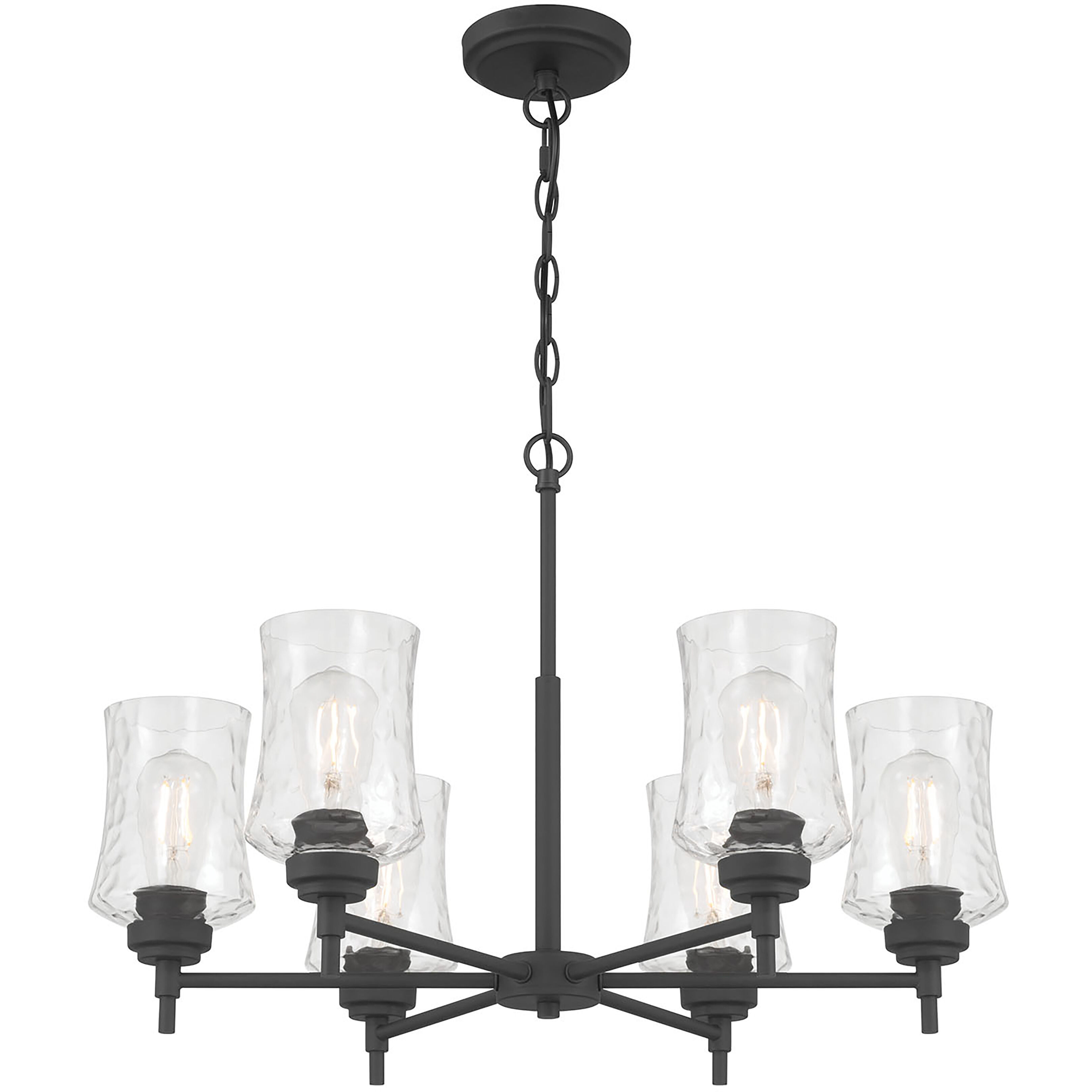 Clarvyn 6 Light 25.5 inch Matte Black Chandelier Ceiling Light