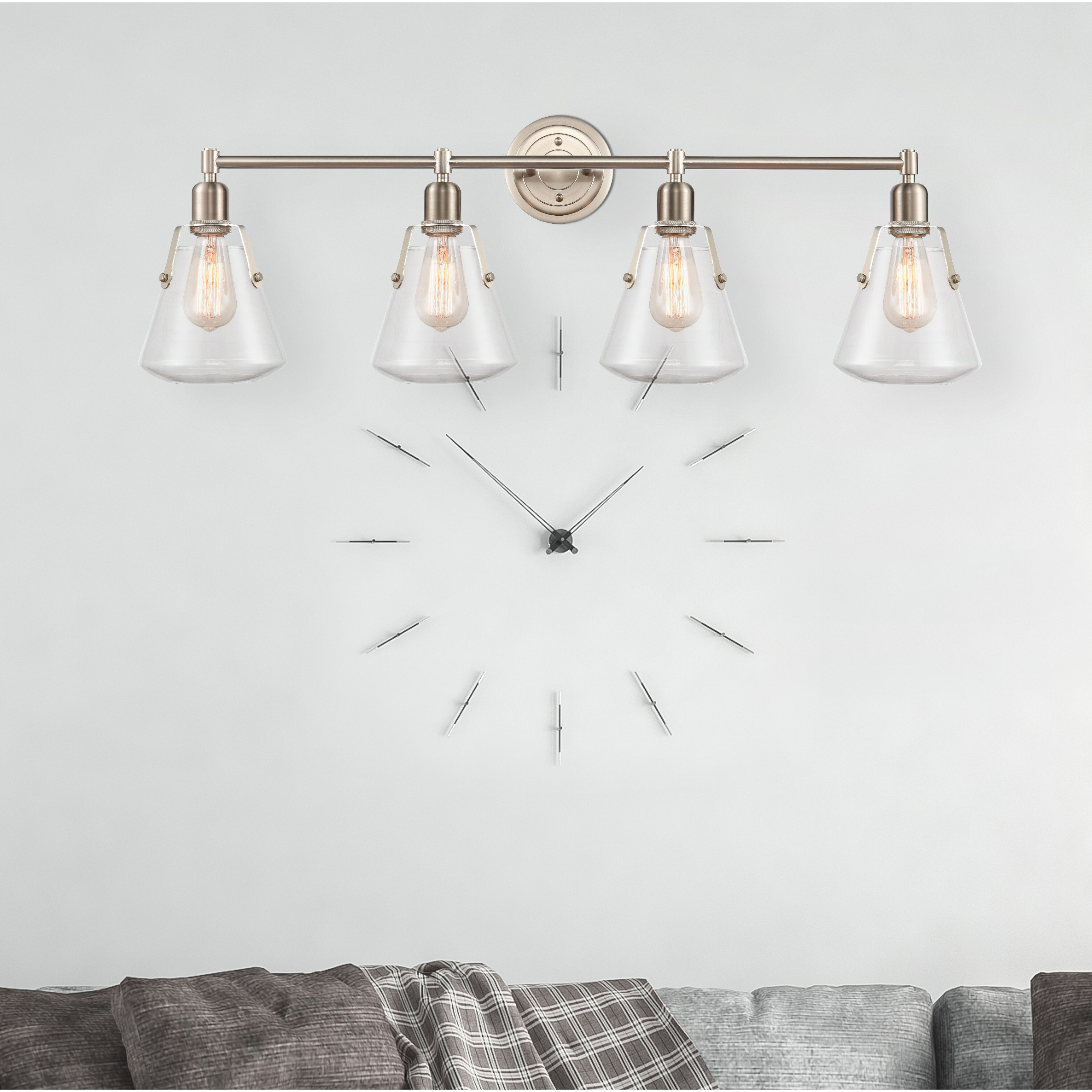 Luna 4 Light 40 inch Satin Nickel Bath Vanity Light Wall Light