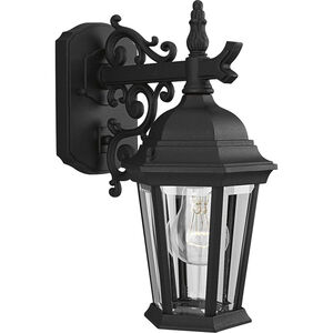 Dover 1 Light 13 inch Textured Black Outdoor Wall Lantern, Small