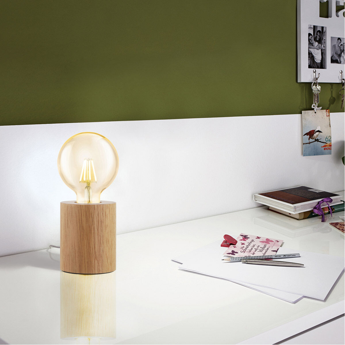 Turialdo 4 inch 60.00 watt Natural Wood Table Lamp Portable Light