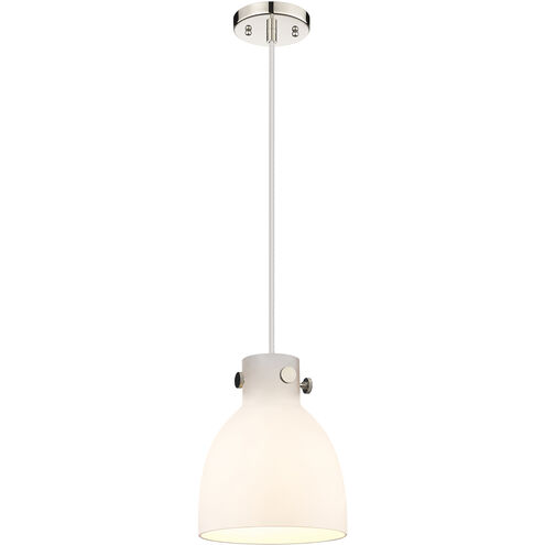 Downtown Urban Newton Bell 1 Light 8 inch Polished Nickel Pendant Ceiling Light in Matte White