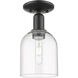Arcadia Bella 1 Light 5.5 inch Matte Black Semi-Flush Mount Ceiling Light in Clear
