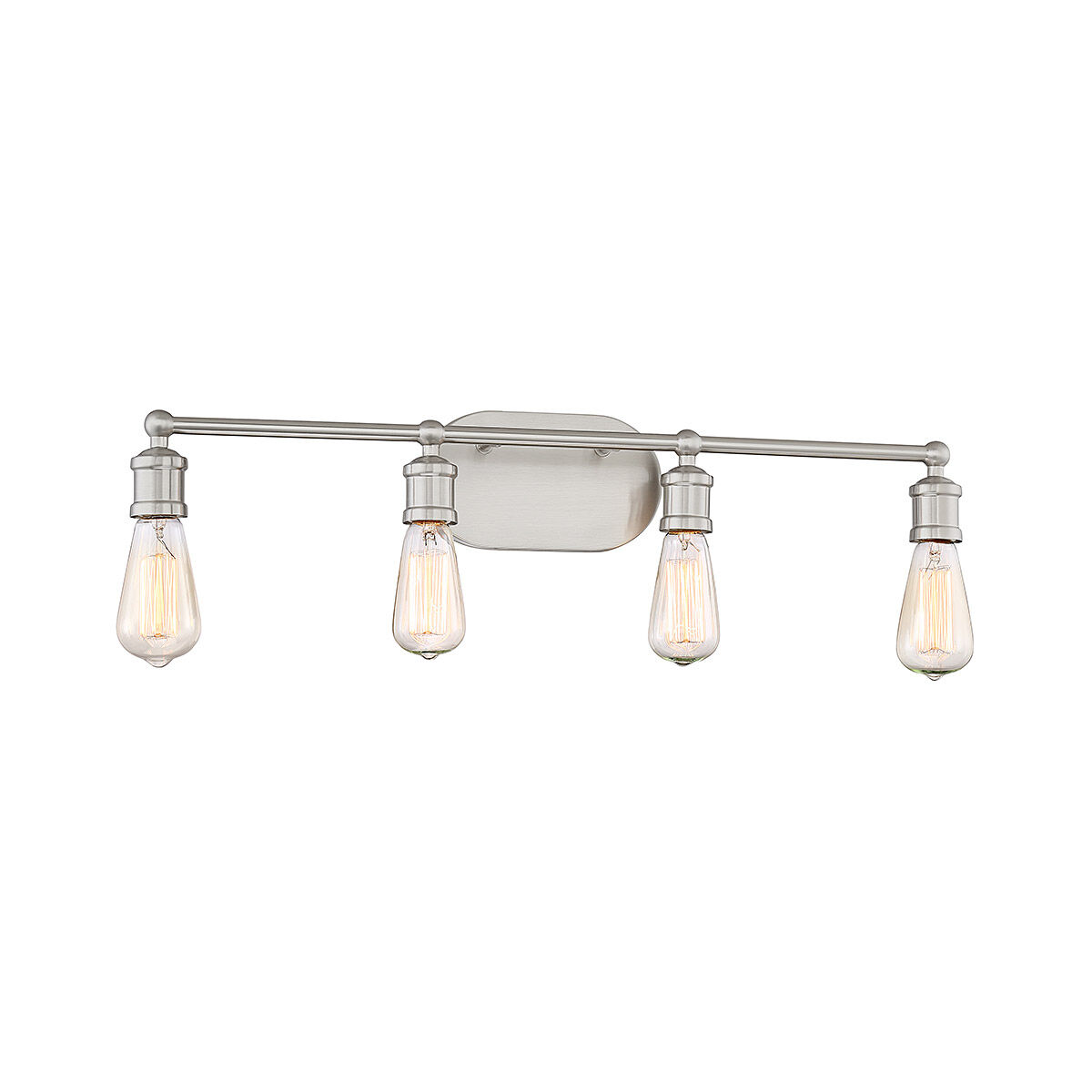 Industrial 4 Light 27 inch Brushed Nickel Bathroom Vanity Light Wall Light