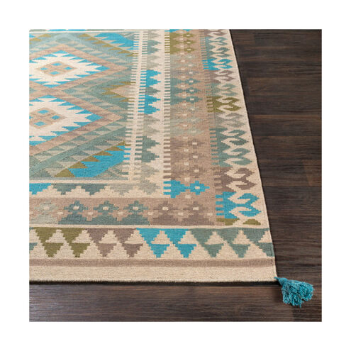 Adia 120 X 96 inch Sage/Camel/Taupe/Teal/Dark Brown Rugs, Rectangle