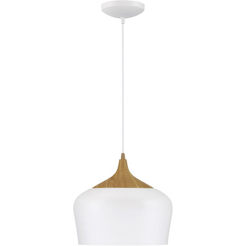 Blend LED 12 inch White with Wood Grain Pendant Ceiling Light