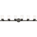 Manhattan 6 Light 47.5 inch Black Chrome with Polished Chrome Accents Vanity Sconce Wall Light in Polished Black Chrome