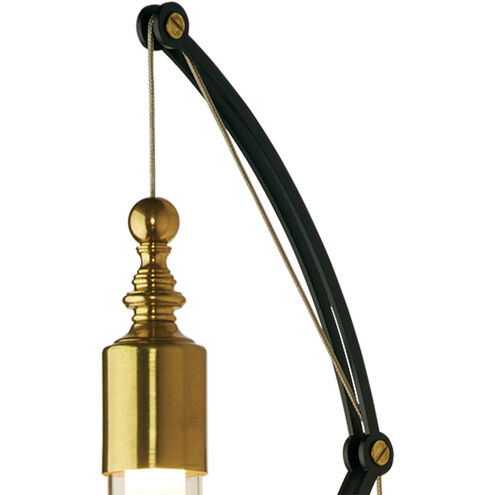 Otto LED 5.4 inch Black with Brass Accents Sconce Wall Light